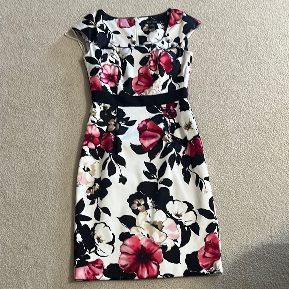 White House Black Market Floral Print Midi Dress